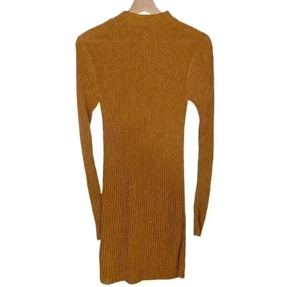 & Other Stories Autumn Fall Gold Glitter Ribbed Dress | Gold Brown Orange | SZ S - Picture 5 of 12